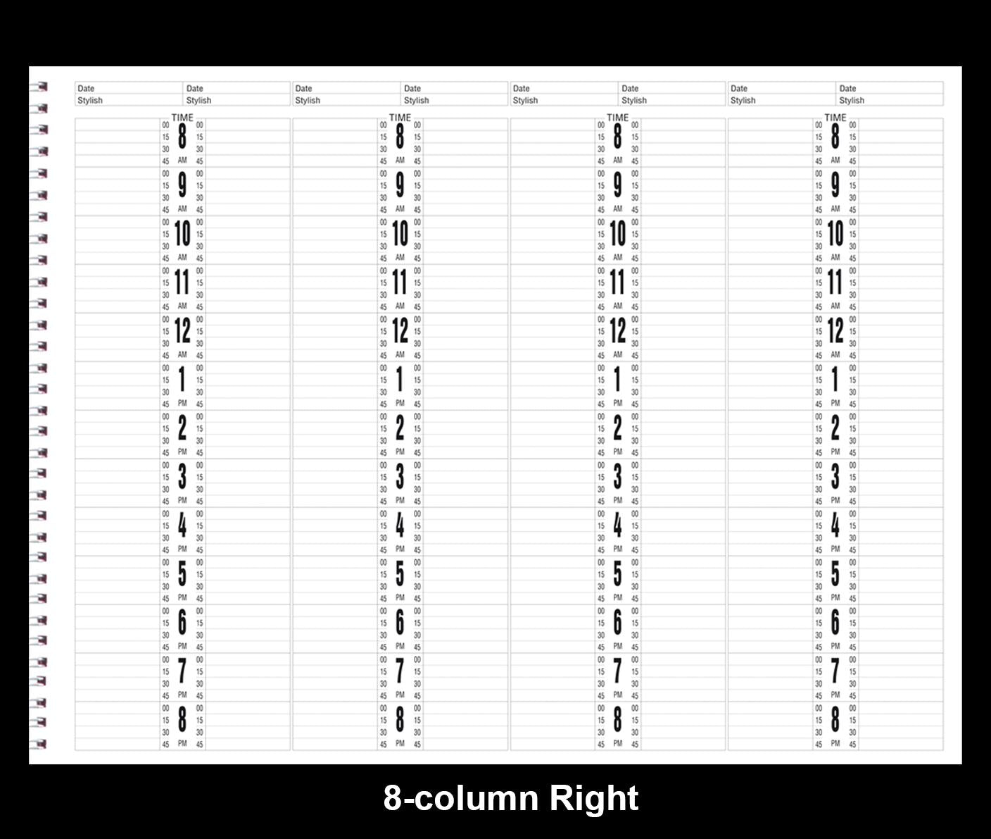 Salon Appointment Book 8-Column {25/case}