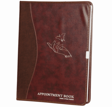 Daniel Stone 4-Column 200-Page Leather Appointment Book | Burgundy-Brown {30/case}