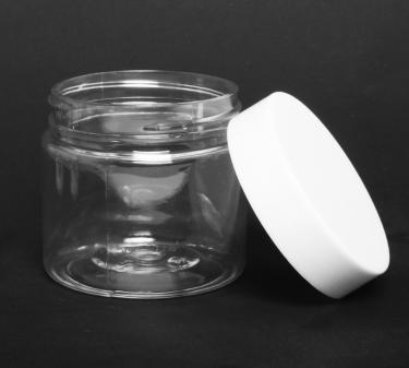 100ml Thin-Wall PET Jar with White Cap (~2.5oz Nail Powder)