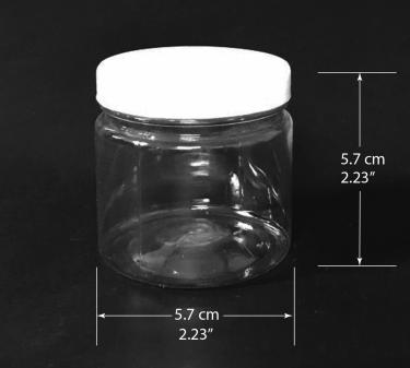 100ml Thin-Wall PET Jar with White Cap (~2.5oz Nail Powder)