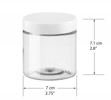 200ml Thin-Wall PET Jar with White Cap (~6.0oz Nail Powder)