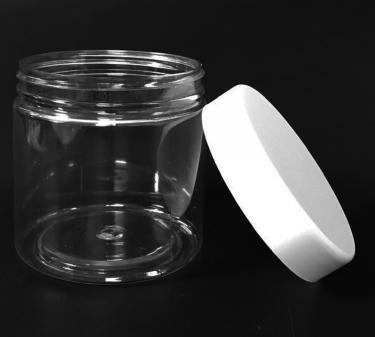 200ml Thin-Wall PET Jar with White Cap (~6.0oz Nail Powder)