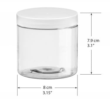 300ml Thin-Wall PET Jar with White Cap (~8.0oz Nail Powder)