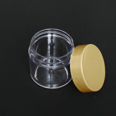 High Quality Thick-Wall Clear Polystyrene (PS) Round Jar with Cap | 40ml | 1oz Nail Powder