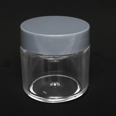 High Quality Thick-Wall Clear Polystyrene (PS) Round Jar with Cap | 40ml | 1oz Nail Powder