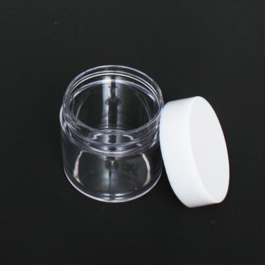 High Quality Thick-Wall Clear Polystyrene (PS) Round Jar with Cap | 40ml | 1oz Nail Powder