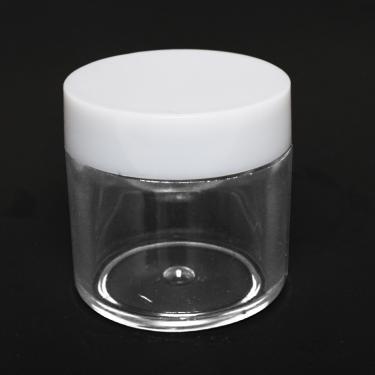 High Quality Thick-Wall Clear Polystyrene (PS) Round Jar with Cap | 40ml | 1oz Nail Powder