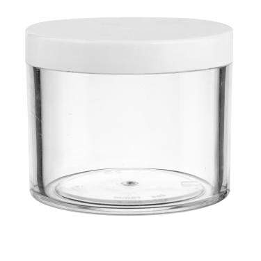 High Quality Thick-Wall Clear Polystyrene (PS) Round Jar with Cap & Foam Liner | 400ml | 10oz Nail Powder