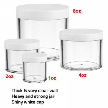 High Quality Thick-Wall Clear Polystyrene (PS) Round Jar with Cap | 40ml | 1oz Nail Powder