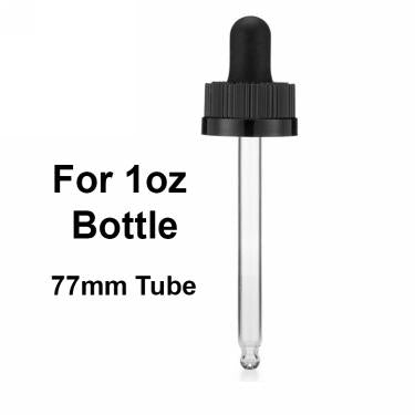 20/400 Cap with 77mm-tube Glass Dropper | For 1oz (30ml) Boston Bottle