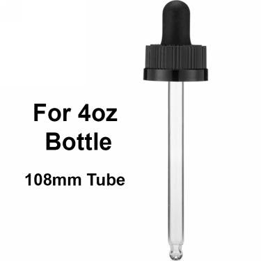 22/400 Cap with 108mm-tube Glass Dropper | For 4oz (120ml) Boston Bottle