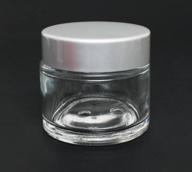 Ultra Clear Glass Jar with Aluminum Cap & Liner | 70ml ~ 2.3oz