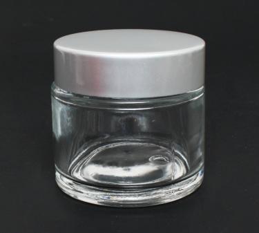 Ultra Clear Glass Jar with Aluminum Cap & Liner | 85ml ~ 2.8oz  {120/case}