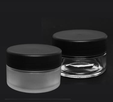 Ultra Clear Glass Jar with Smooth Black Plastic Cap | Wide Mouth | 2.66 oz (80ml)