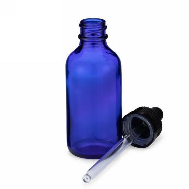 2 oz (60ml) Boston Round Glass Bottle w/Glass Dropper