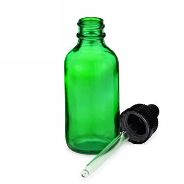 2 oz (60ml) Boston Round Glass Bottle w/Glass Dropper