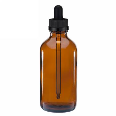 4 oz (120ml) Boston Round Glass Bottle w/Glass Dropper