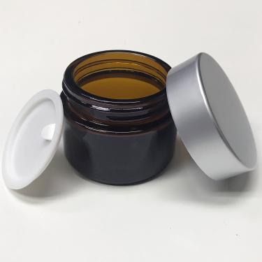 Amber Glass Jar with Aluminum Cap & Inner Seal | 60ml ~ 2oz