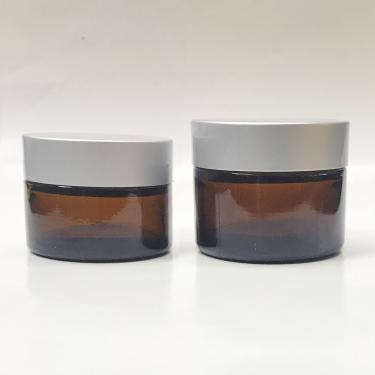 Amber Glass Jar with Aluminum Cap & Inner Seal | 60ml ~ 2oz