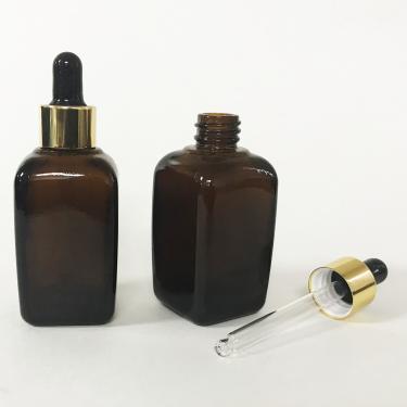 Heavy Duty Square Bottle with Dropper | Amber | 43ml ~ 1.4 fl oz (Ideal for cuticle oil)