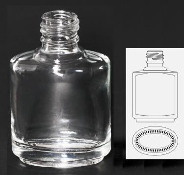 0.5 oz Clear Nail Polish Bottle | Ellipse | 15mm neck