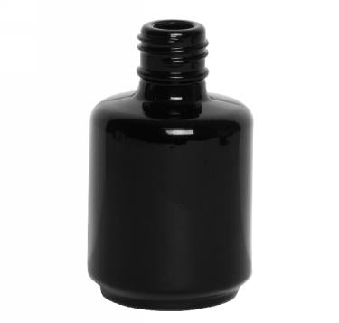 0.5 oz Glossy Black Painted Gel Polish Bottle | 15mm neck