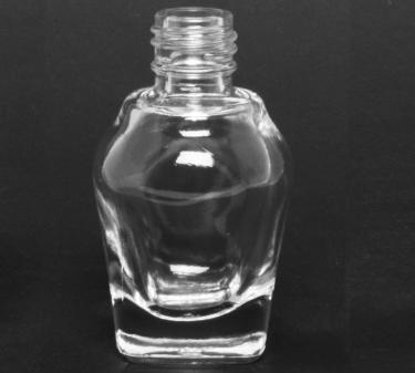 0.5 oz Clear Nail Polish Bottle | Round-Square | 15mm neck