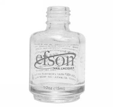 1/2oz Printed Polish Bottle | "efson" Logo| 15mm neck | Clear Round Bottle