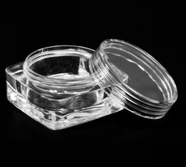 Clear Polystyrene Square Jar | 12ml