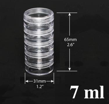 Stackable Clear 5-Jar Set with Top Cap | 5 x 7ml