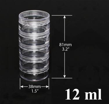 Stackable Clear 5-Jar Set with Top Cap | 5 x 12ml