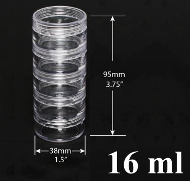 Stackable Clear 5-Jar Set with Top Cap | 5 x 16ml