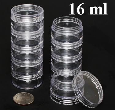 Stackable Clear 5-Jar Set with Top Cap | 5 x 16ml