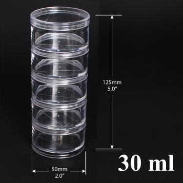 Stackable Clear 5-Jar Set with Top Cap | 5 x 30ml