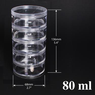 Stackable Clear 5-Jar Set with Top Cap | 5 x 80ml