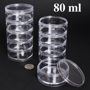 Stackable Clear 5-Jar Set with Top Cap | 5 x 80ml