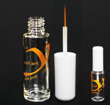 Nail Art Bottle with White Dome Cap & Striper Brush | 8ml | Y Imprint