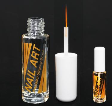 Nail Art Bottle with White Dome Cap & Striper Brush | 8ml | NAIL ART Imprint