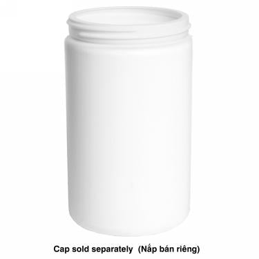 1000ml HDPE Jar (for 24oz nail powder) | White