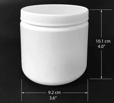 500ml HDPE Jar with Ribbed Lid | For 12oz Nail Powder | White