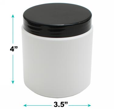 500ml HDPE Jar with Lid & Inner Disc | For 12oz Nail Powder | White