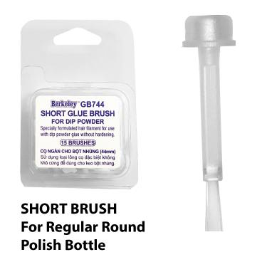 Flat-Stem Glue Brush | 15 Brushes/Box | For 15mm Cap | Short Length {60/Case}