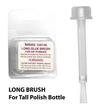 Flat-Stem Glue Brush | 15 Brushes/Box | For 15mm Cap | Long Length {60/Case}