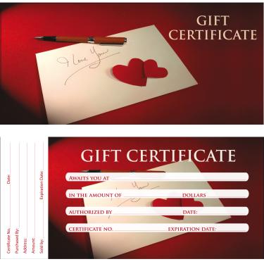 Gift Certificate | 50/book | Design 12 {40/box}