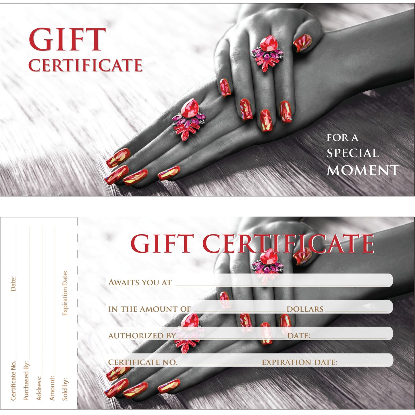 Gift Certificate | 50/book | Design 21 {40/box}