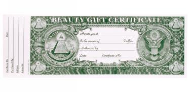 Dollar Bill Gift Certificate | 48/book {36/box}