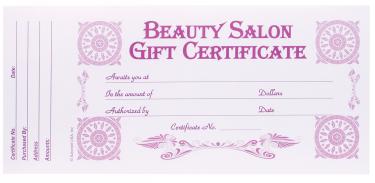 Beauty Salon Gift Certificate | 24/book