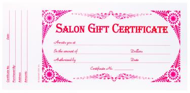 Salon Gift Certificate | 24/book {50/box}