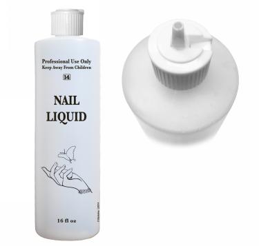 Labeled 16-oz Nail Shop Bottle with Flip Cap