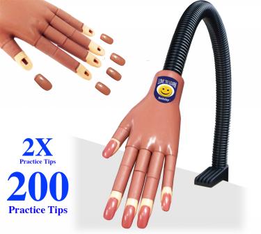 Deluxe Smooth Nail Training Hand with 200 Tips